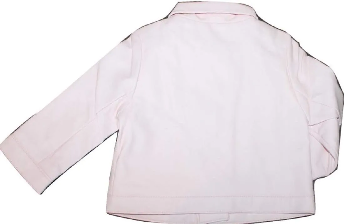 Toddler Girl's Faux Leather Pink Motorcycle Jacket - Machine Wash