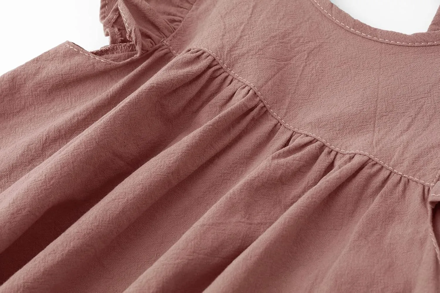Toddler Linen Dress Baby Girls Ruffle Halter Sleeveless Casual Party Dresses