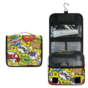 Toiletry Bag Comic Speech Bubbles Hanging Travel Toiletry Bag Dopp Kit Shaving Bag Toiletry Organizer Makeup Cosmetic Bag For Women Men