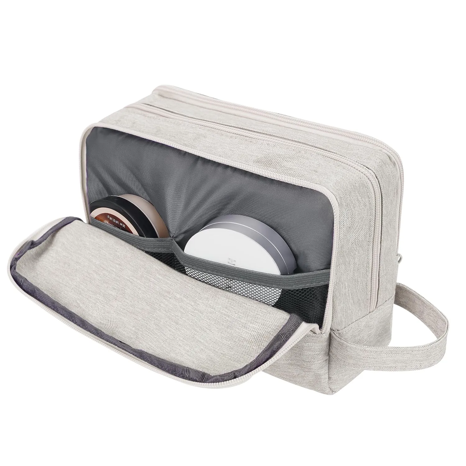 Toiletry Bag for Men Hanging Dopp Kit Water Resistant Shaving Bag Small Toiletry Bag for Traveling (Denim Pure Beige)