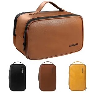 Toiletry Bag for Men, Travel Organizer Leather Dopp Kit Water-resistant Shaving Bag for Toiletries Accessories… (Brown)