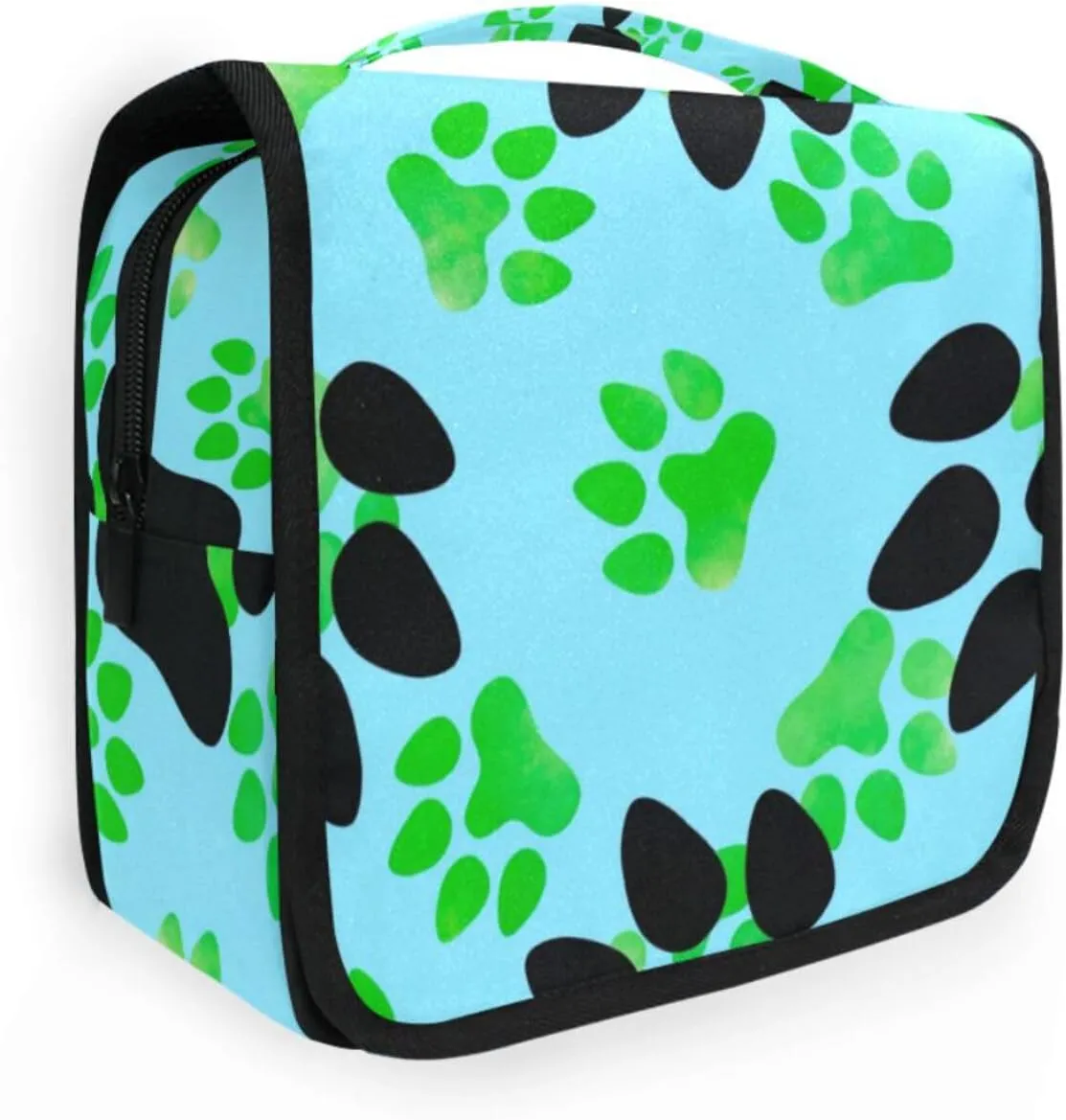 Toiletry Bag Travel Bag with Hanging Hook, Animals Footprints Ca Water-resistant Makeup Cosmetic Bag Travel Organizer for Accessories Shampoo Toiletries Trips Camping Bathroom