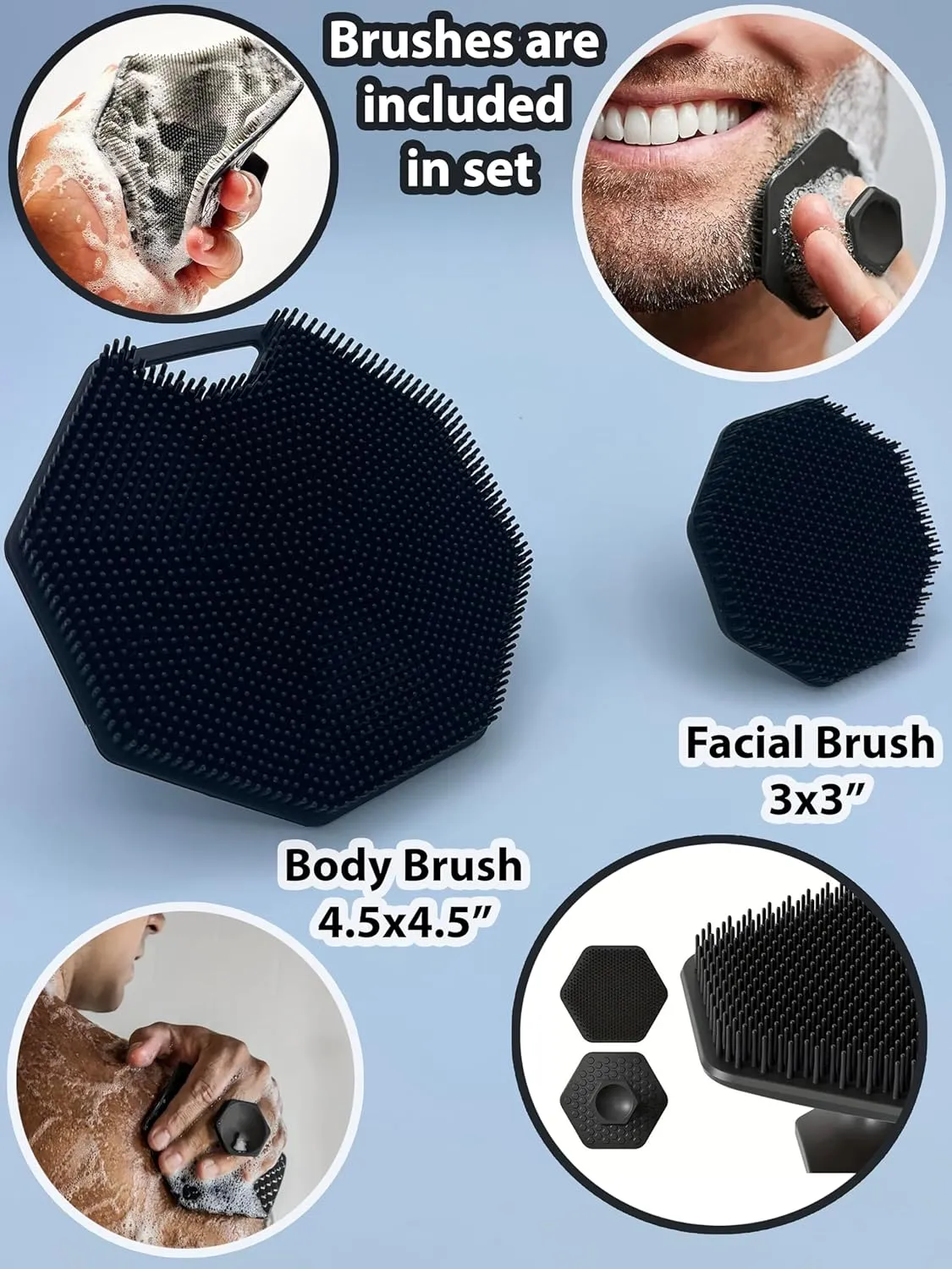 Toiletry Dopp Kit - Silicone Toiletry Kit Organizer, Bathroom Travel Kit For men- Silicone Toiletry Bag, Leak Resistance, Easy to Clean (Black, Large 10 x 6 x 6 inches)