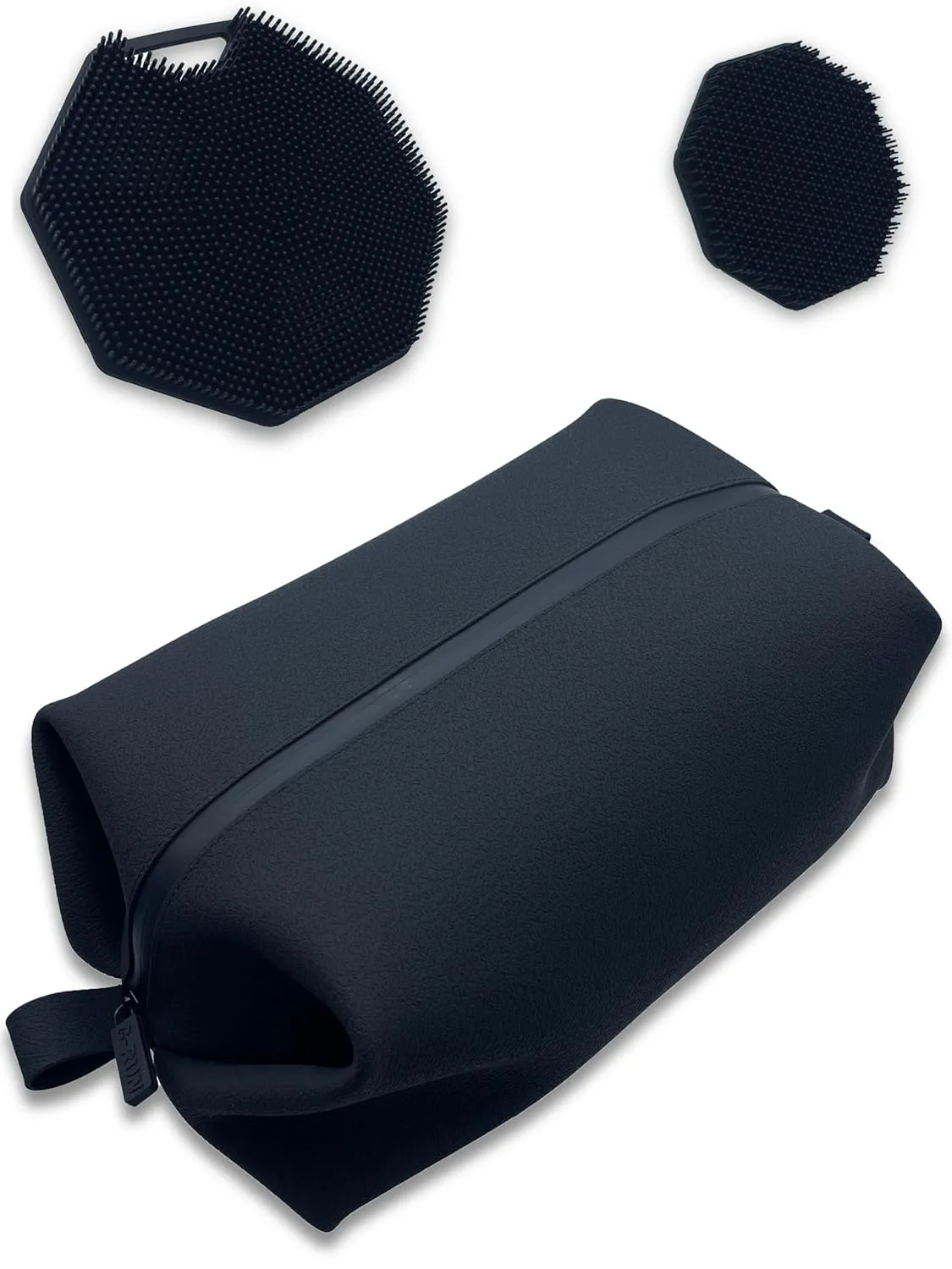 Toiletry Dopp Kit - Silicone Toiletry Kit Organizer, Bathroom Travel Kit For men- Silicone Toiletry Bag, Leak Resistance, Easy to Clean (Black, Large 10 x 6 x 6 inches)