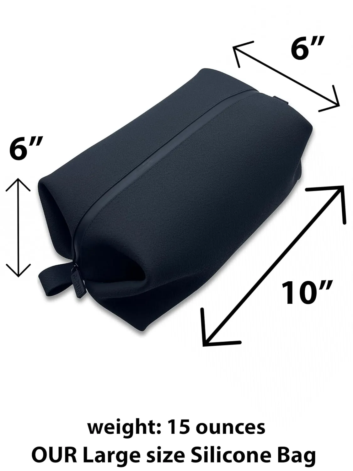 Toiletry Dopp Kit - Silicone Toiletry Kit Organizer, Bathroom Travel Kit For men- Silicone Toiletry Bag, Leak Resistance, Easy to Clean (Black, Large 10 x 6 x 6 inches)