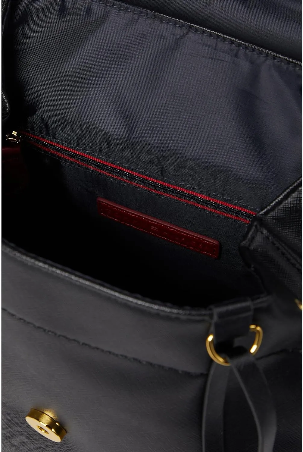 Tommy Hilfiger Women's Gia Ii Gifting Hang Tag Medium Envelope Flap Backpack W/Hangoff-high Shine Saffiano Pvc