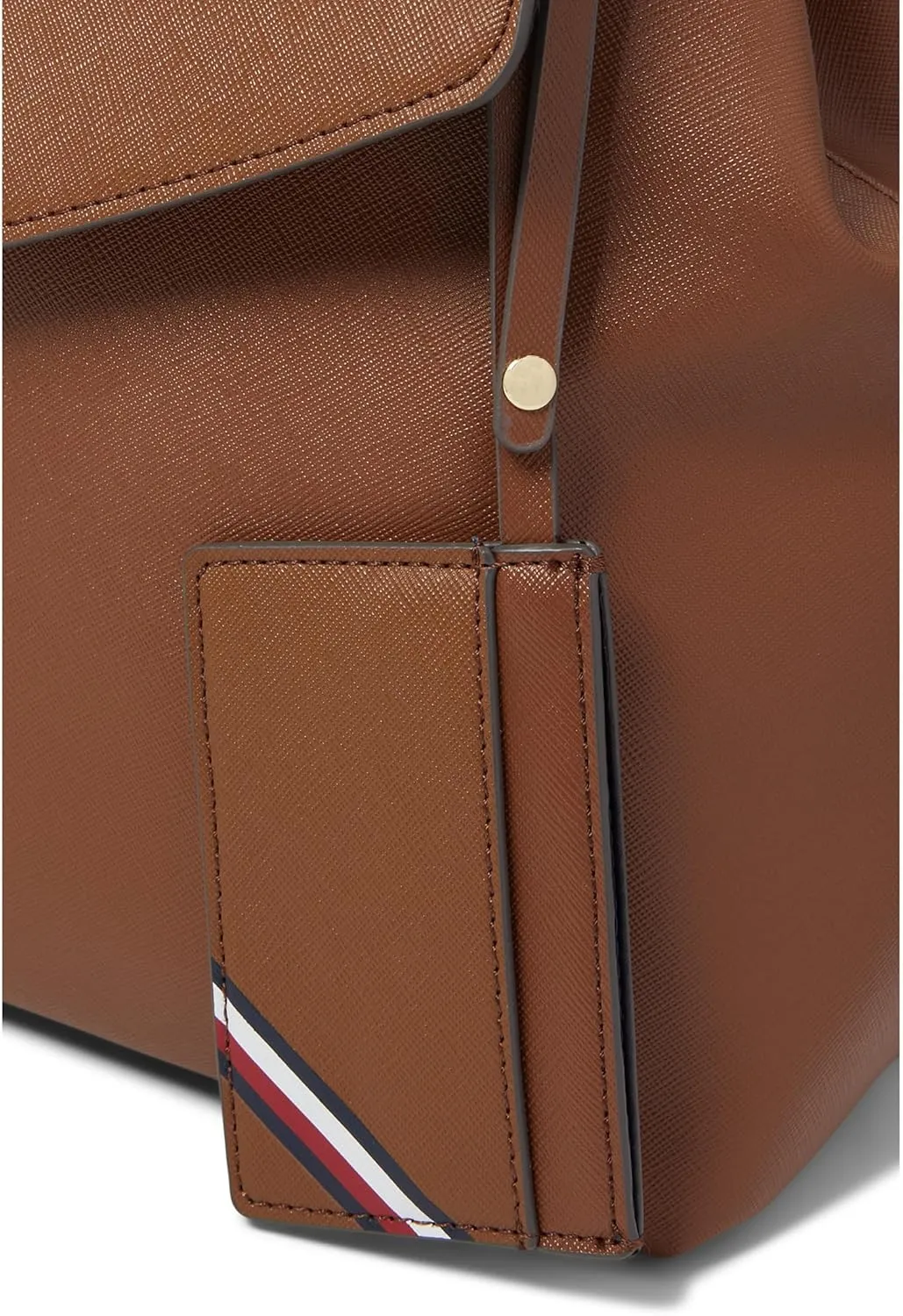 Tommy Hilfiger Women's Gia Ii Gifting Hang Tag Medium Envelope Flap Backpack W/Hangoff-high Shine Saffiano Pvc