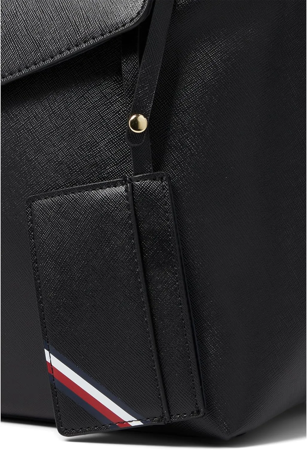 Tommy Hilfiger Women's Gia Ii Gifting Hang Tag Medium Envelope Flap Backpack W/Hangoff-high Shine Saffiano Pvc