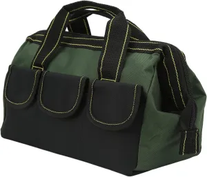 Tool Bag, KIMISS 16in Tool Tote Bag Oxford Cloth, 5 Pockets Tool Storage Bag Upgraded Carry Handle, Zipper for Home, Workshop or Workplace (OD Green)