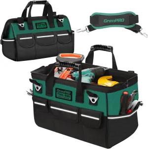 Tool Bag Organizer for Men, 16 Inch Wide Mouth Tool Bags, Soft Handle Toolbox Organizer Storage, Large Zipper Electrician Tool Bag