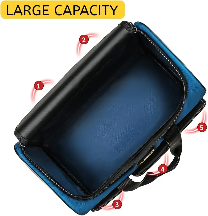 Tool Bags, 5 Multi-pockets Garden Tool Bag, 1680 Denier Blue Craftsman Tool Bag, for Home DIY & Equipment Storage, Blue