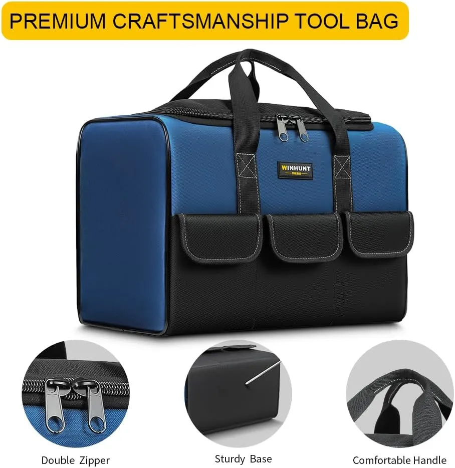 Tool Bags, 5 Multi-pockets Garden Tool Bag, 1680 Denier Blue Craftsman Tool Bag, for Home DIY & Equipment Storage, Blue