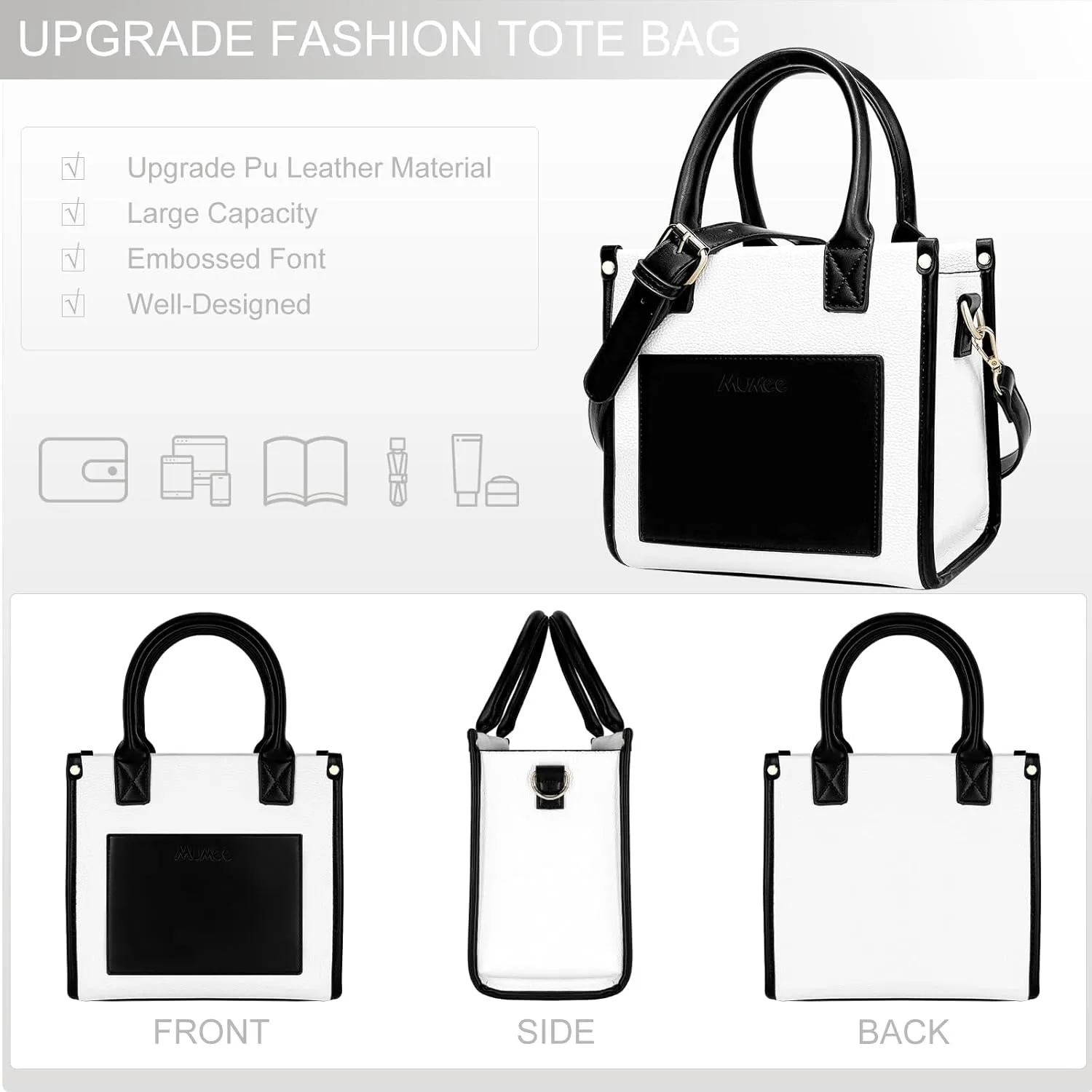 Tote Bag For Women The Leather Tote Bag with Zipper Boho Bags Shoulder Handbags for Work, Travel, Office