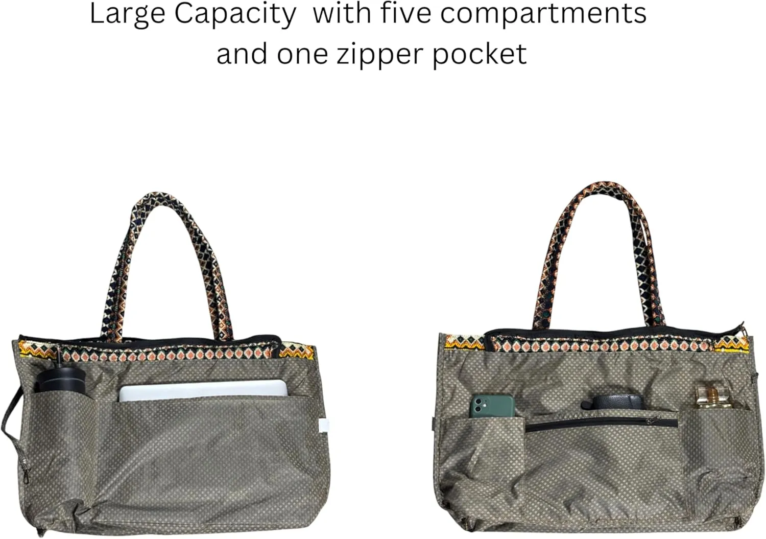 Tote Bag for Women Woven Shoulder Bag Gym Travel Weekender Cute Tote with Compartments Fits 17-Inch Laptop