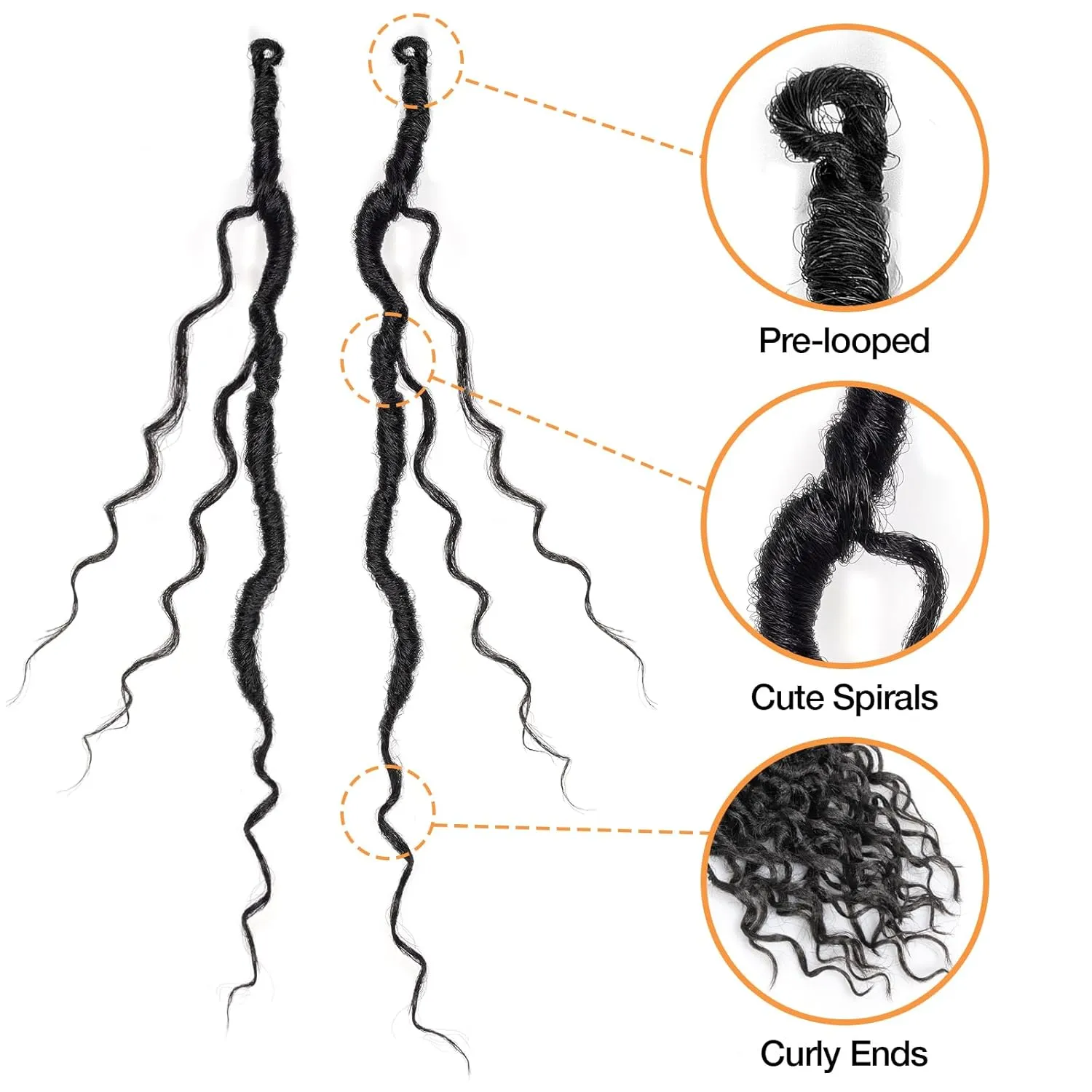 ToyoTress Boho Faux Locs Crochet Hair - 12 Inch 8 Packs Natural Black Bohemian Locs Crochet Hair With Curly Ends for Black Women, Short Pre-looped Synthetic Braiding Hair Extensions（12 Inch, 1B-8P)