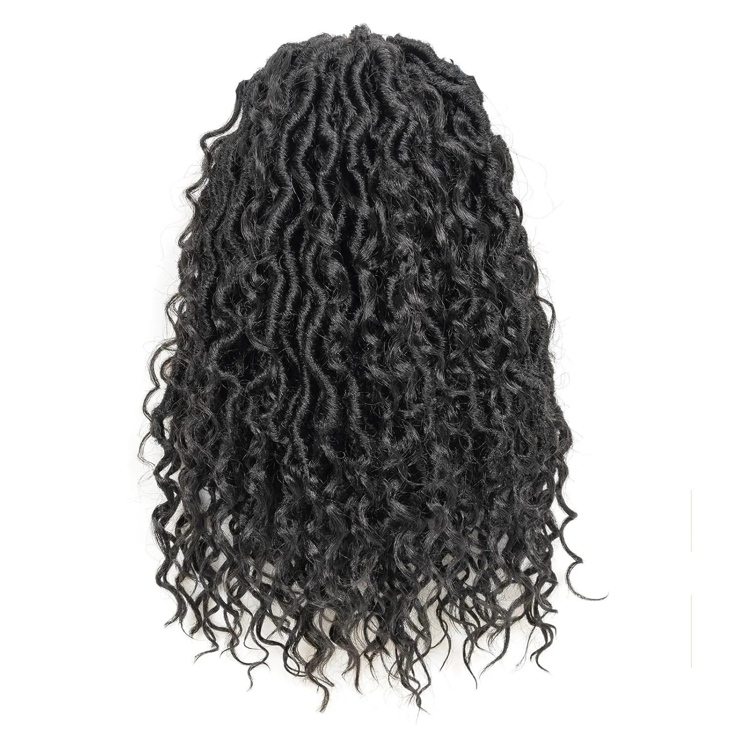 ToyoTress Boho Faux Locs Crochet Hair - 12 Inch 8 Packs Natural Black Bohemian Locs Crochet Hair With Curly Ends for Black Women, Short Pre-looped Synthetic Braiding Hair Extensions（12 Inch, 1B-8P)