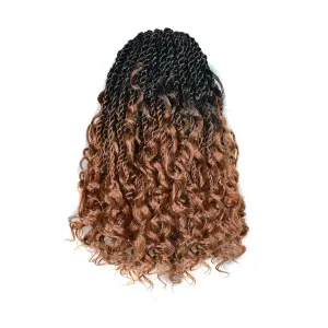ToyoTress Boho Island Twist Crochet Hair - 16 Inch 8 Packs Short Bob Ombre Brown Boho Havana Twist Crochet Braids Synthetic Braiding Hair (14 Inch,OT30-8P)
