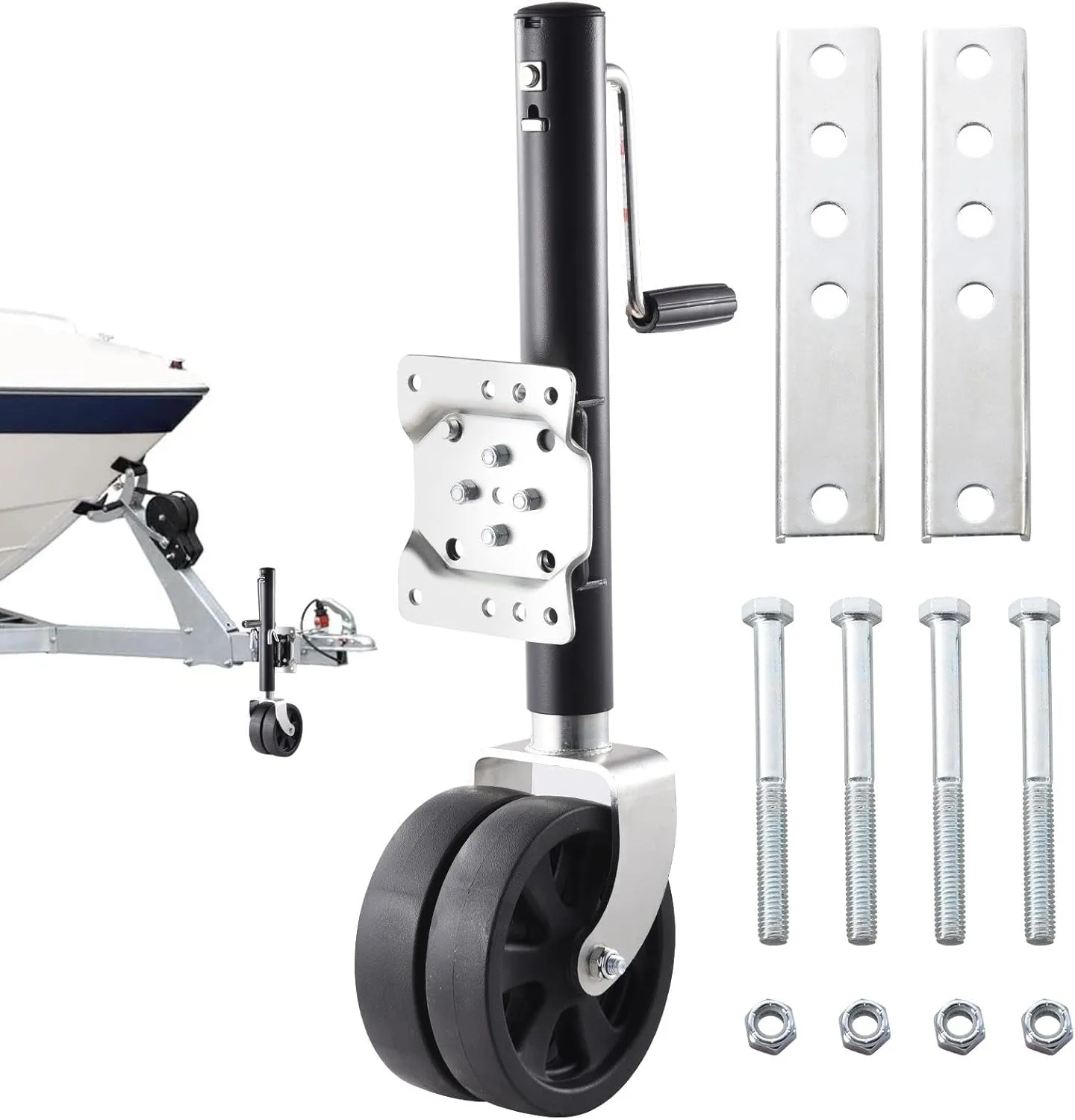 Trailer Wheel Jack,8 Inch Wheel Trailer Jack with Handle - 2000Lbs Lift Trailer Jack, Heavy Duty Trailer Lift for Boat RV Trailer Utility