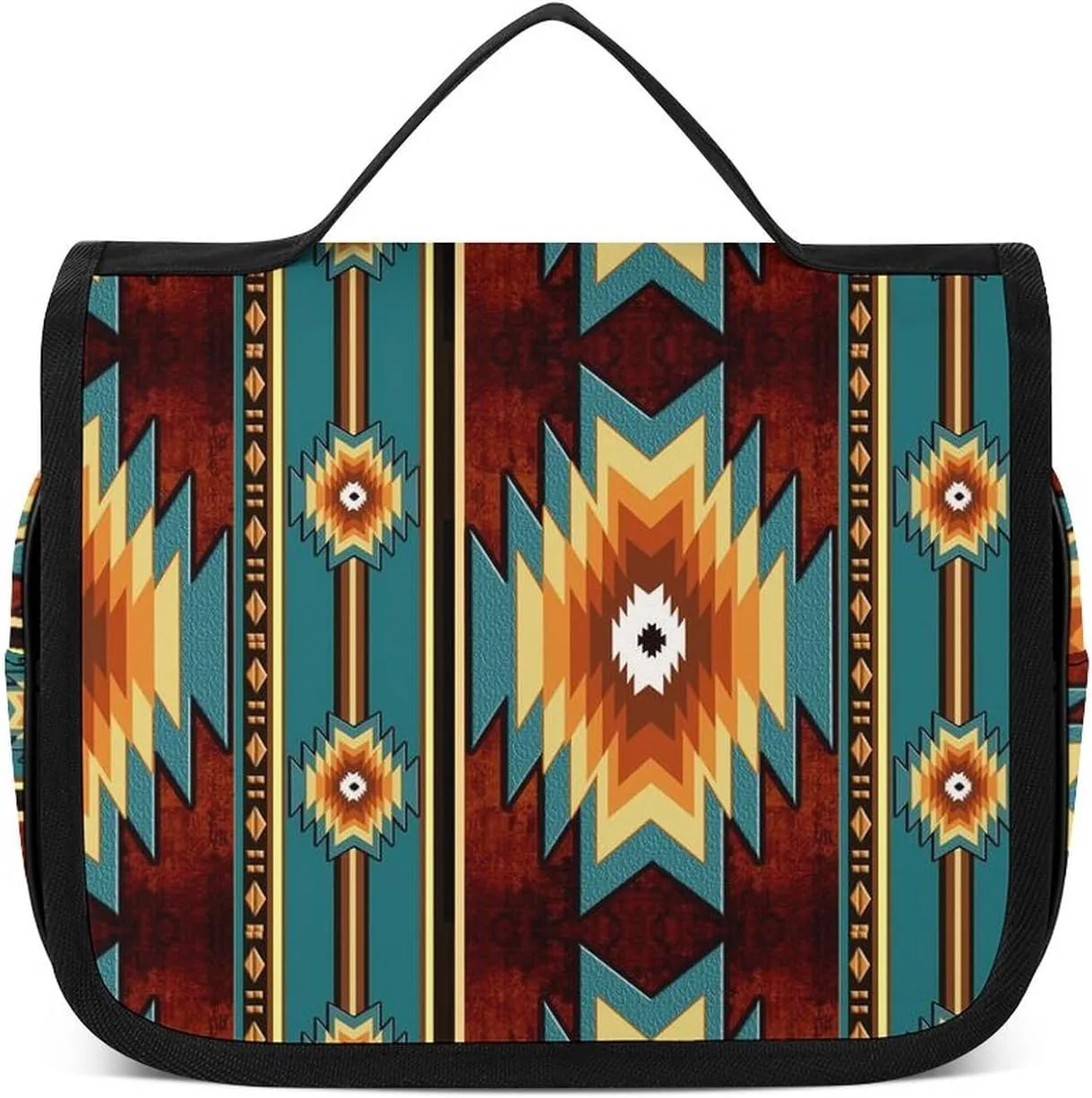 Travel Hanging Toiletry Bag, Makeup Bag, Organizer Extra Large Toiletries Bag, Multifunction Cosmetic Bag For Women Men Compatible with Indiana Western Southwest Ethnic Tribal Navajo