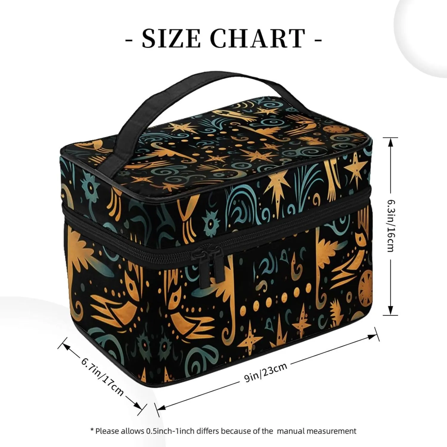 Travel Makeup Bag for Women Portable Cosmetic Bags Large Capacity Toiletry Bag Primitive Make up Organizer with Handle Travel Essentials Cosmetic Bag Case Organizer
