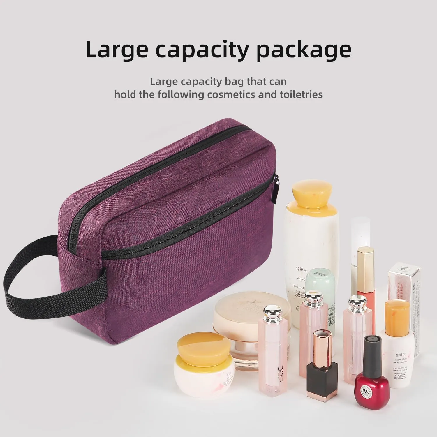 Travel Toiletry bag Toiletry bag for women men Hanging Cosmetic bag Travel accessories Gift for Women Men (Deep purple)