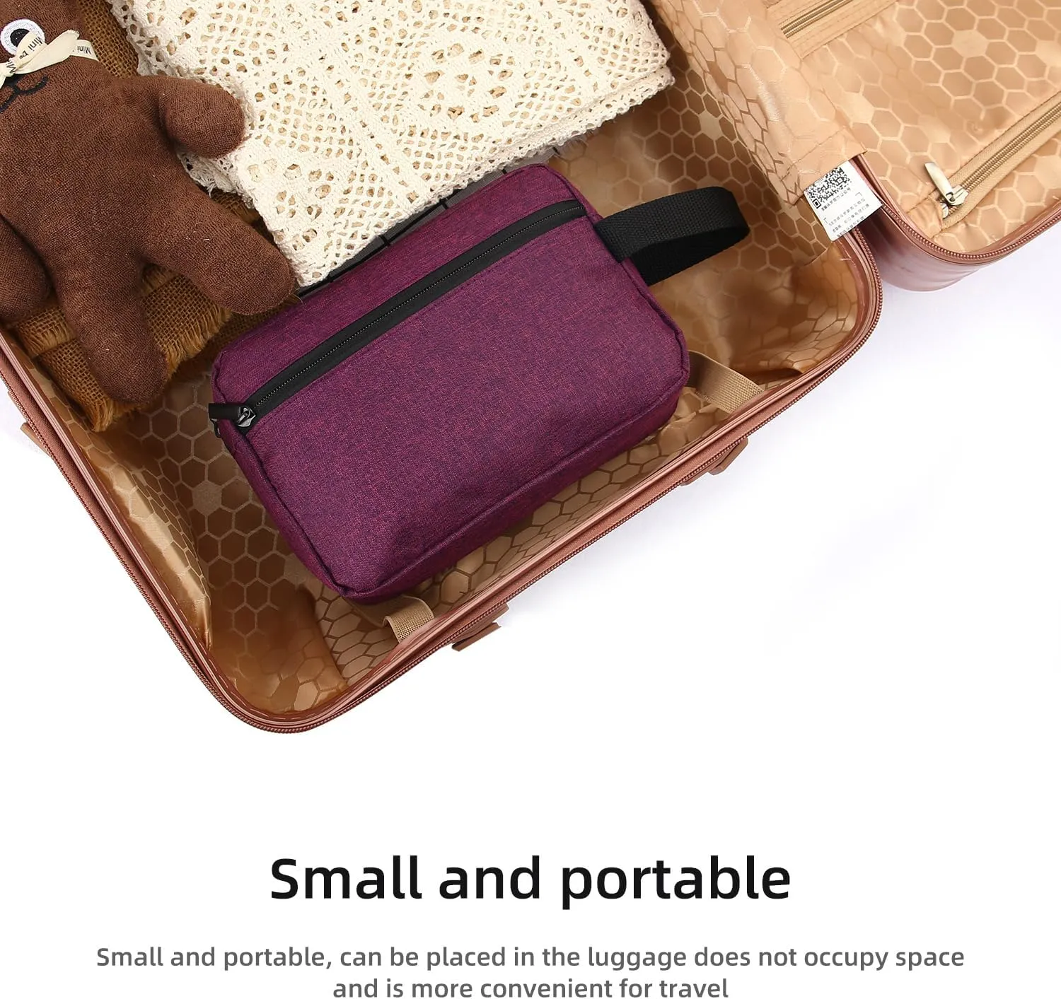 Travel Toiletry bag Toiletry bag for women men Hanging Cosmetic bag Travel accessories Gift for Women Men (Deep purple)