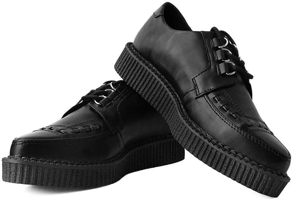 T.U.K Anarchic Creeper Shoes for Women and Men | Pointed Toe Lace-Up with D-Ring Fastening | Low Platform Footwear | Foam Padded Insole & Twill Lining