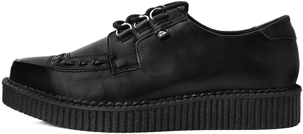 T.U.K Anarchic Creeper Shoes for Women and Men | Pointed Toe Lace-Up with D-Ring Fastening | Low Platform Footwear | Foam Padded Insole & Twill Lining