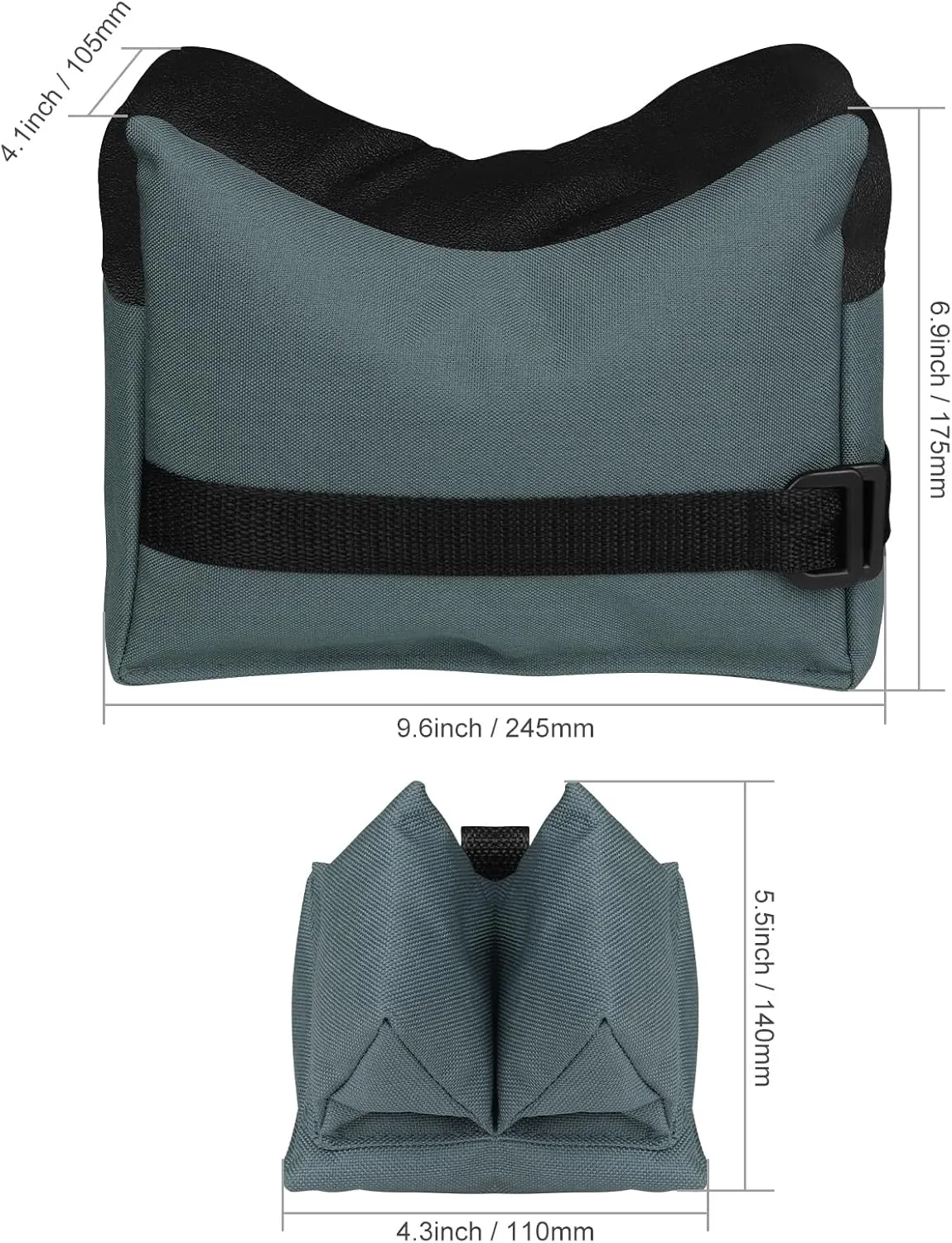 Twod Filled Rest Bags for Target Sports - Bench Rest Front & Rear Support SandBag for Range Shooting