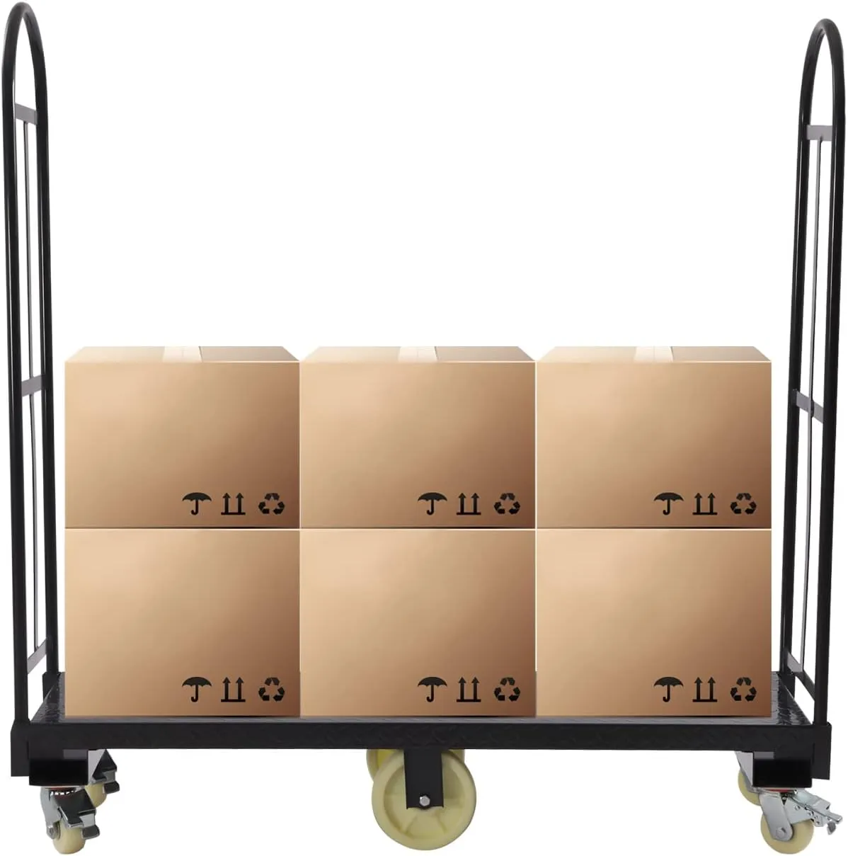 U-Boat Platform Truck Dolly, Heavy Duty Hand Truck Trolley with 4 Universal Wheels 16x65in 2000LBS Utility Cart Platform Hand Truck Heavy Duty for Warehouse