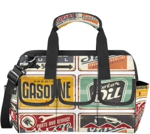 Unique Indicator Pattern Tool Bag Heavy Duty Tool Box Organizer with 14 Pockets Removable Adjustable Shoulder Strap Garden Home Tool Storage Bags for Men Women Mechanic Gifts,14.8"x9.1"x10"