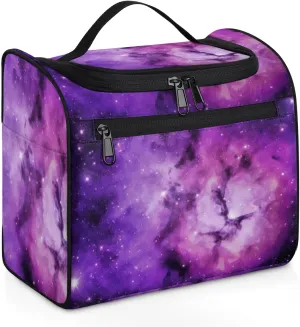 Universe Outer Space Theme Large Travel Toiletry Bag for Women, Travel Organizer for Toiletries, Waterproof Makeup Cosmetic Bag with Handle