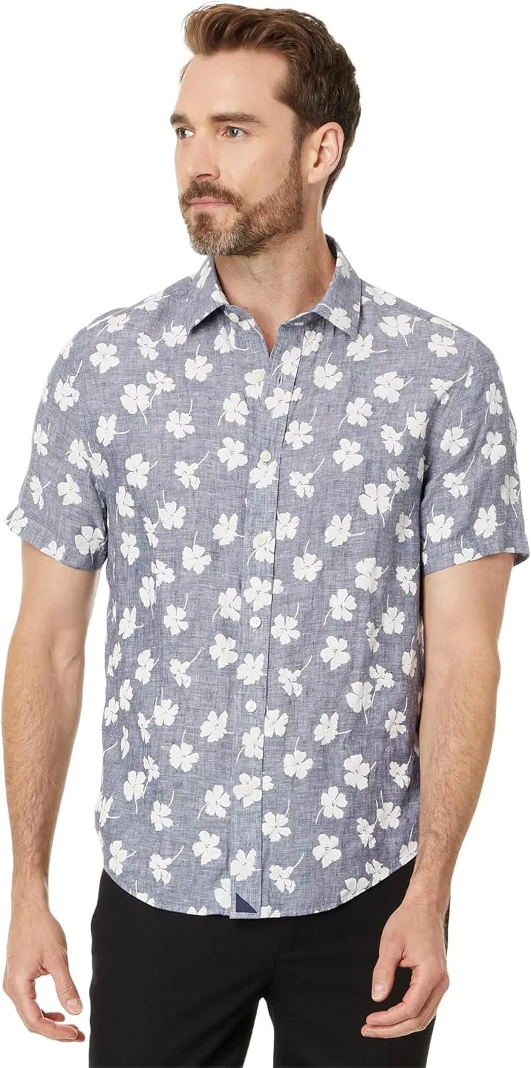 UNTUCKit Men's Linen Short-Sleeve Bonner Shirt