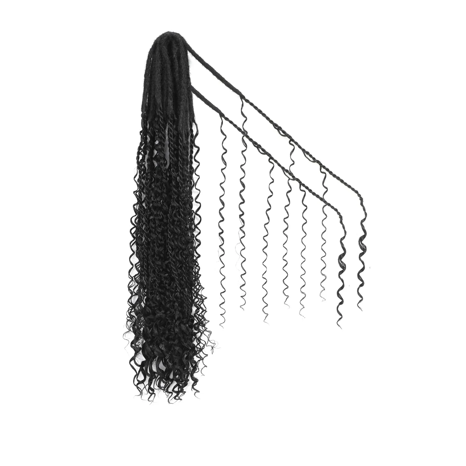 Upgraded Boho Dreads Synthetic Boho Double Ended Dreads with Twist Braids 24inches 10 Strands Thin Soft DE Dreadlock Extensions with Upgraded Strands for Women (1B#)