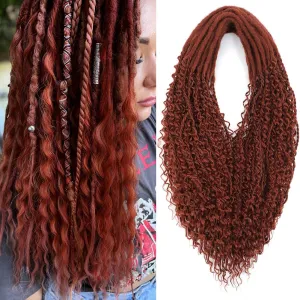 Upgraded Boho Dreads Synthetic Boho Double Ended Dreads with Twist Braids 24inches 10 Strands Thin Soft DE Dreadlock Extensions with Upgraded Strands for Women (350#)