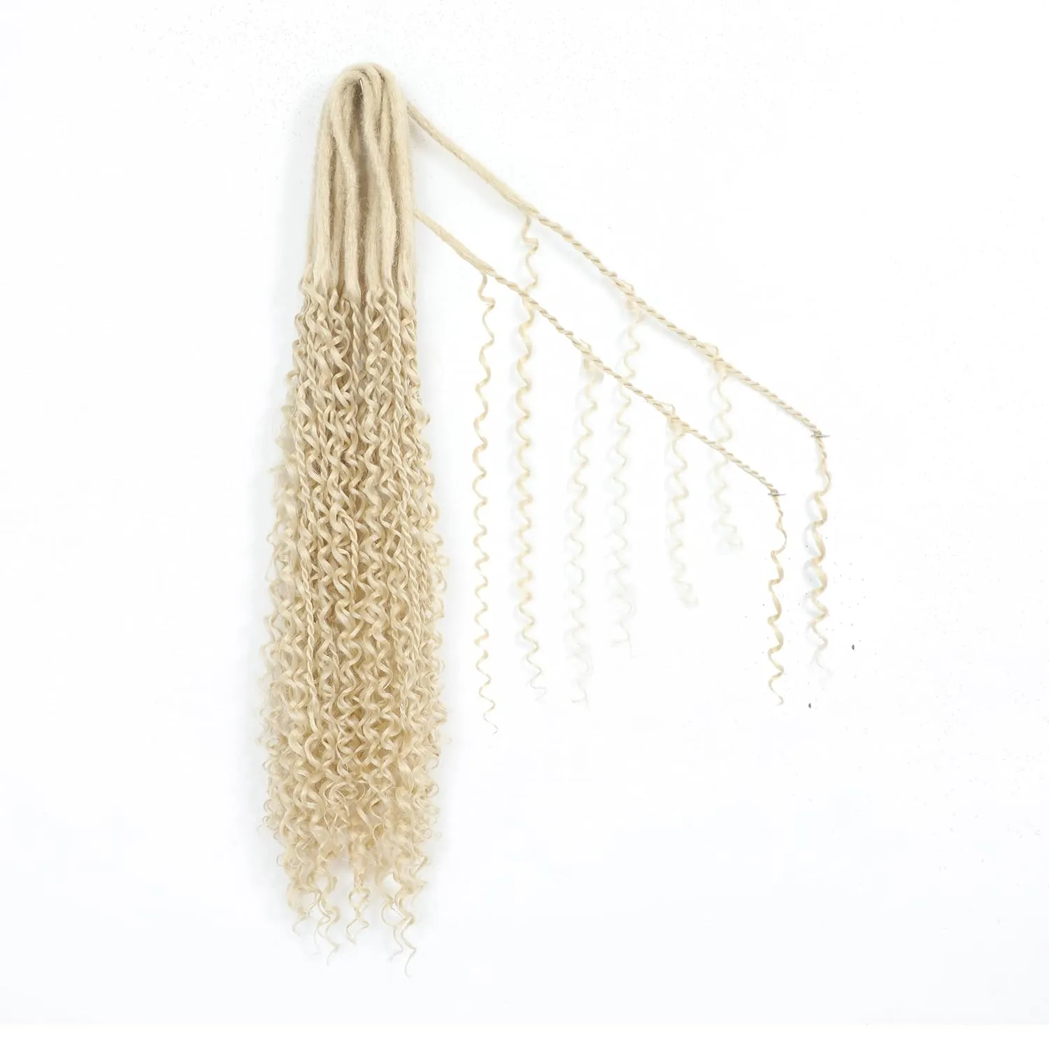 Upgraded Boho Dreads Synthetic Boho Double Ended Dreads with Twist Braids 24inches 10 Strands Thin Soft DE Dreadlock Extensions with Upgraded Strands for Women (613#)