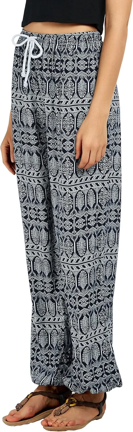 Urban CoCo Women's Floral Print Summer Boho Pants Harem Beach Vacation Pants