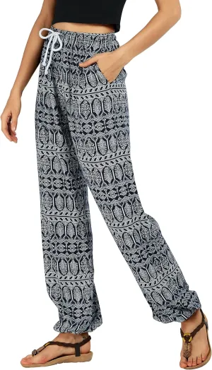 Urban CoCo Women's Floral Print Summer Boho Pants Harem Beach Vacation Pants