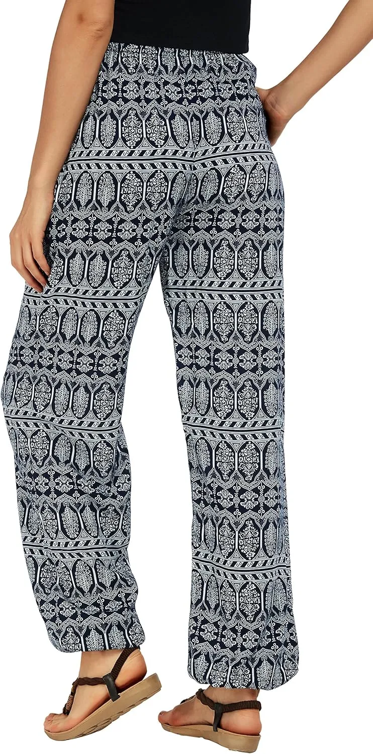 Urban CoCo Women's Floral Print Summer Boho Pants Harem Beach Vacation Pants