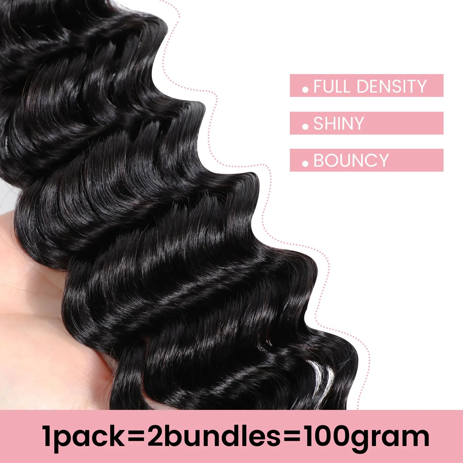 Urbeauty Human Braiding Hair for Boho Bob Braids Deep Wave Bohemian Hair for Braiding,14 in Boho Braids Bulk Human Hair Knotless, Boho Locs, Boho Twist, Gypsy, Goddess, Curly, Micro, No Weft #1B