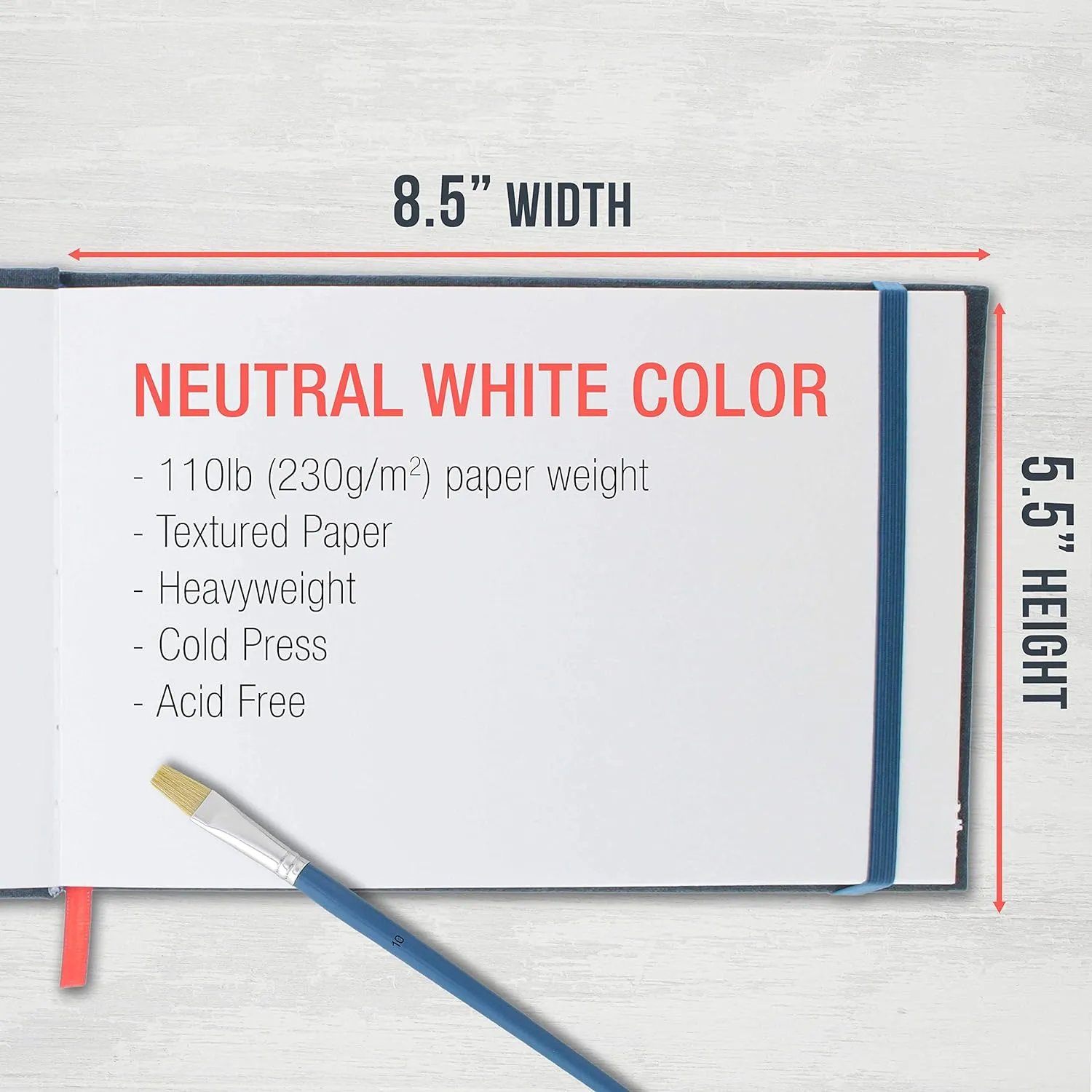 U.S. Art Supply 5.5" x 8.5" Watercolor Book (2 Pack, 76 Sheets Each) - 110lb (230 GSM) Linen-Bound Hardcover Artist Paper Pads - Acid-Free Cold-Pressed Watercolor Paper Pad Mixed Media