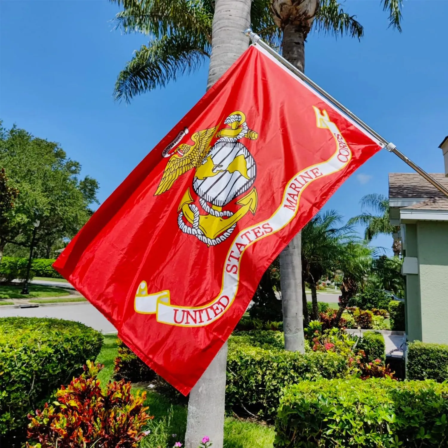 US Marine Corps USMC Flag Outdoor 3x5 Double Sided- 3Ply 240D 4 Rows Stitched- United States Marine Corps Flag- UV Fade Resistant With Canvas Header & 2 Brass Grommets
