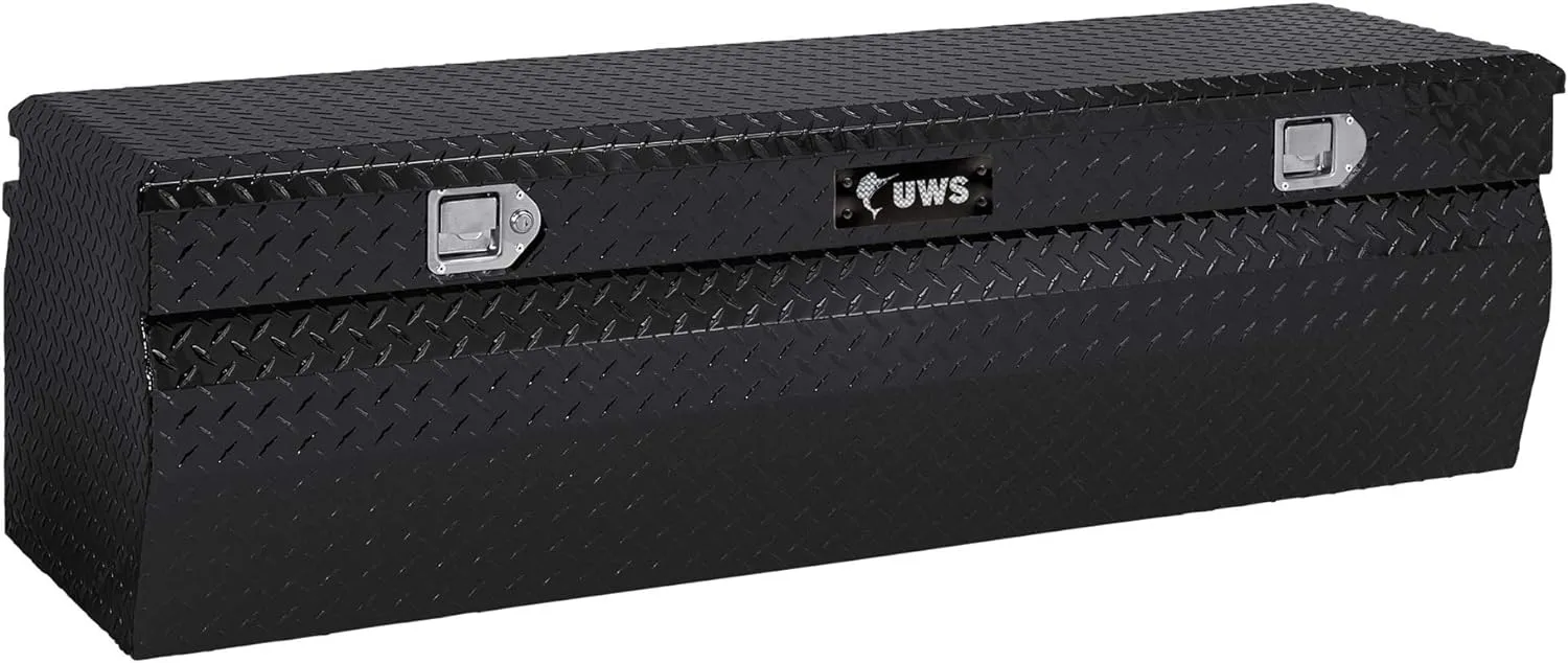 UWS EC20282 48-Inch Gloss Black Heavy-Wall Aluminum Wedge Truck Storage Box, RigidCore Lid
