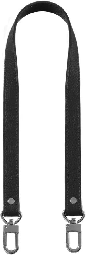 VanEnjoy 26 Inch Full Grain Leather Replacement Hand Strap for Handbag Shoulder Bag Purse (Black-Gun Lock)