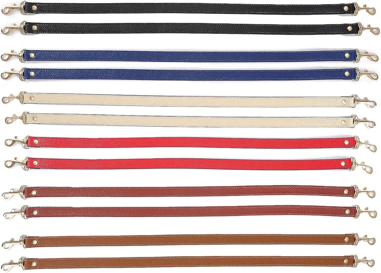 VanEnjoy Pair Full Grain Leather Replacement Strap For Handbags Purse Bags-26“Long,0.71" Wide