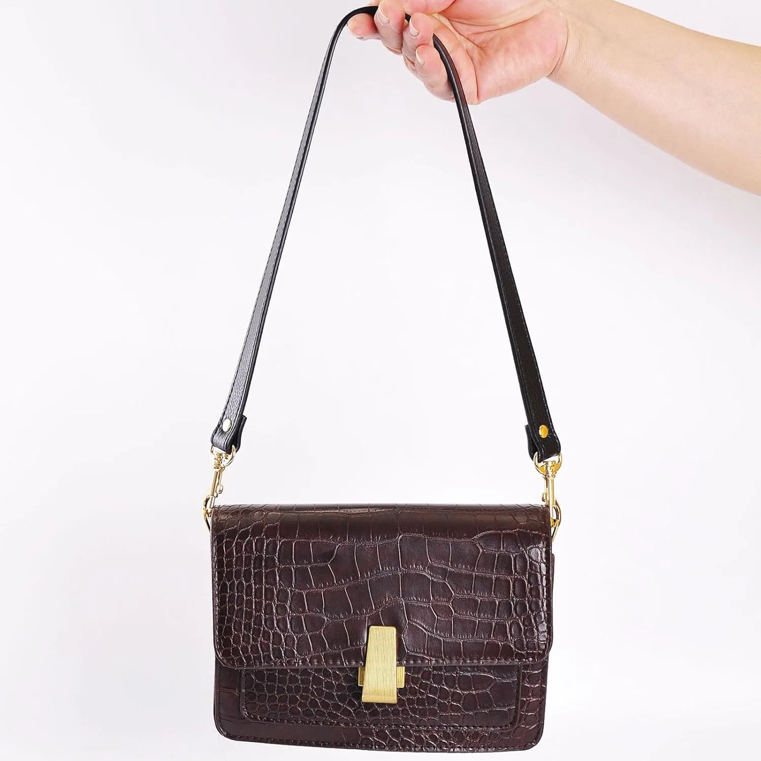 VanEnjoy Pair Full Grain Leather Replacement Strap For Handbags Purse Bags-26“Long,0.71" Wide