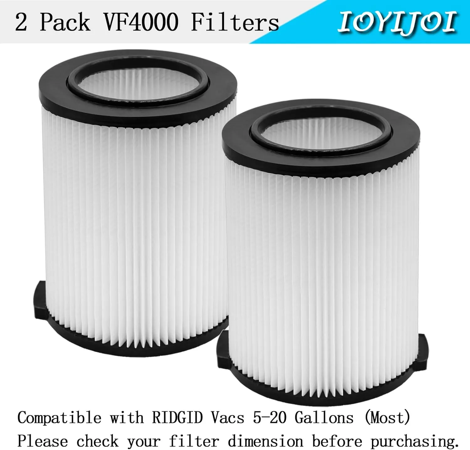 Vf4000 Filter Compatible with RIDGID Vacs 5 Gallons and Larger Vacuum Cleaner (2 Pack VF4000 Filters   4 Pack VF3502 Bags)