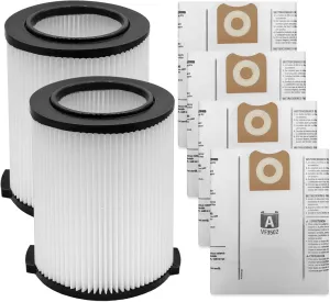 Vf4000 Filter Compatible with RIDGID Vacs 5 Gallons and Larger Vacuum Cleaner (2 Pack VF4000 Filters   4 Pack VF3502 Bags)