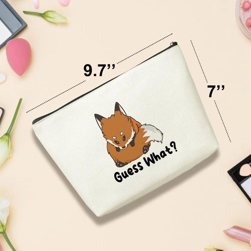 VICBOU Funny Fox Makeup Bag Fox Gifts for Girls Fox Supplies Accessories Cute Cosmetic Bag for Women Girls Animal Fox Lovers Sister Mom Best Friends Graduation Mothers Day Birthday Gifts