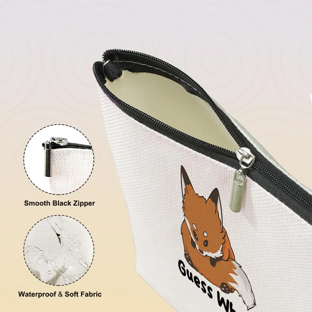 VICBOU Funny Fox Makeup Bag Fox Gifts for Girls Fox Supplies Accessories Cute Cosmetic Bag for Women Girls Animal Fox Lovers Sister Mom Best Friends Graduation Mothers Day Birthday Gifts